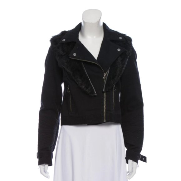 Elizabeth and James Black Biker Jacket – Size S - Picture 1 of 3